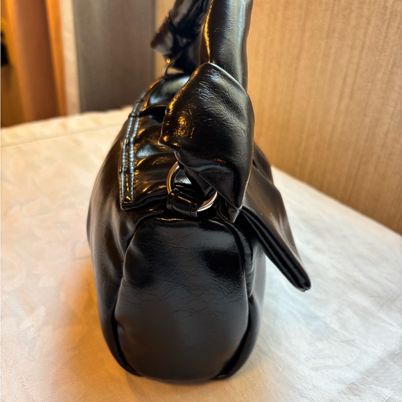Zara Black Ruched Soft Shoulder Bag - Picture 3 of 5